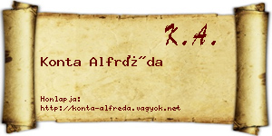 Konta Alfréda névjegykártya